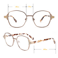 Gafas de Diseño Nueva Colección 2025, Gafas Ópticas Retro con Remaches, Acetato Carey y Metal Mixto, Monturas de Gafas Premium Unisex