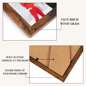 Juego de marcos de fotos de grano de madera MDF <span class=keywords><strong>para</strong></span> café desgastado 5x7 ecológico, 18 pantallas <span class=keywords><strong>para</strong></span> fotos de bodas familiares A1, pared de mesa - Product Image 6