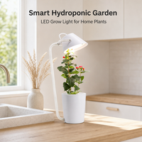 Kit de jardin hydroponique intelligent d'intérieur OEM avec lumière de croissance LED pour la culture de légumes et de fleurs à domicile, design moderne blanc, vente en gros