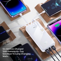 Chargeur portable 20000mAh 66W avec sortie simultanée pour 6 appareils, batterie externe PD, charge rapide Type-C