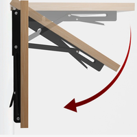 1 pièce Support d'angle triangulaire pliable en acier inoxydable robuste, plusieurs tailles, pour étagères murales flottantes et tables, quincaillerie domestique