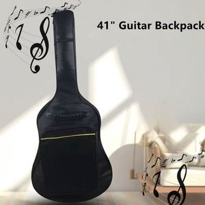 Housse de transport pour guitare acoustique 41 pouces, portable, durable, en tissu Oxford, résistante à l'eau, rembourrage en éponge de 0,25 pouce, double bandoulière réglable - Product Image 3