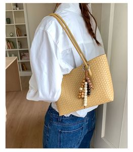 Newest PU Leather Handbags Large Capacity PU Woven Tote <b>Bag</b> for Daily Outdoor Shopping <b>Working</b> - Product Image 6