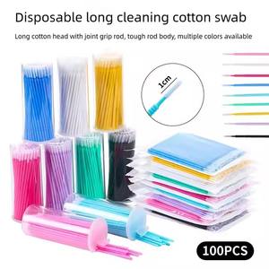 Kirpik uzantıları için toptan mikro fırçalar tek kullanımlık göz kirpik yapıştırıcısı temizleme uzun ucu mikro çubukla pamuk malzeme mikrofırça - Product Image 4