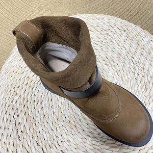 Botines de Ante 100% Cuero Vacuno para Mujer, Estilo Chelsea, Tallas Grandes, Tacón Grueso Retro, Personalización de Logotipo - Product Image 5