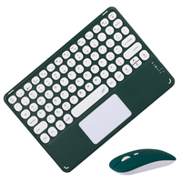 10 inç Retro Yuvarlak Tuşlar Touchpad Kablosuz Klavye Fare Kombinasyonları IOS ipad iphone Android Tablet Akıllı Telefon için Set
