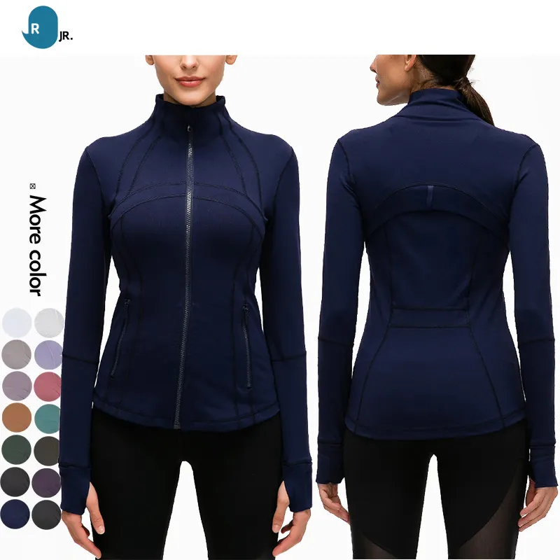 2022 Zip Long Sleeve Yoga Jackets Plus Size Sports Yoga tops Womens Running Coat Workout Wear Gym Fitness sportswear apparel