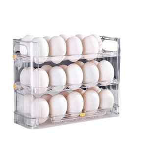 Egg Storage Box 24 Capacity Flip Top Lid Kitchen Refrigerator Egg Rack Freshness Organizer - Product Image 4