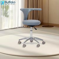 Tabouret pivotant réglable manuellement en cuir PU Buffalo, chaise d'assistant dentaire, certifié CE UE pour les cliniques