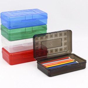 Étui à crayons en plastique givré empilable personnalisé, sac d'école en nylon pour étudiants, pour cadeau et promotion - Product Image 1
