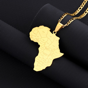 2406 yutin titanio acero brillante África Nigeria Ghana somalí viento nacional <span class=keywords><strong>mapa</strong></span> país nombre colgante collar - Product Image 2