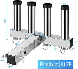<span class=keywords><strong>Support</strong></span> de tige d'<span class=keywords><strong>attelage</strong></span> réglable en acier inoxydable avec <span class=keywords><strong>support</strong></span> de camion pour motos, accessoires de <span class=keywords><strong>moto</strong></span> de stockage de canne à pêche - Product Image 3