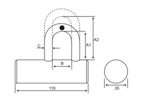 安全なU型スチール製南京錠盗難防止防水キー付き研磨中国製 - Product Image 2