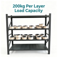 Étagère de stockage industrielle en acier robuste à 3/4 niveaux, réglable, assemblage par vis, surface thermolaquée, 2000 mm