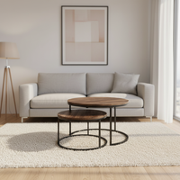 Combinaison simple table basse salon familial ensemble de plusieurs tables basses combinées