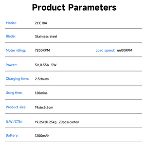 Zcc184 cắt tóc Clipper Cordless chuyên nghiệp Tông đơ cắt tóc có thể sạc lại cho nam giới - Product Image 2