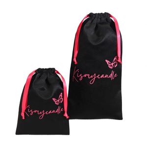 Sac de rangement en satin à cordon de serrage pour bouteilles et parapluies, motif personnalisé, pochette en satin pour soins de la peau, conception gratuite - Product Image 2