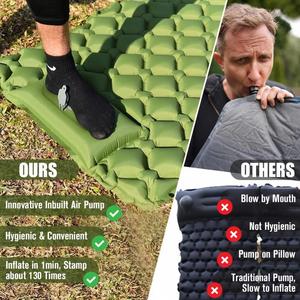 Matelas de camping gonflable ultraléger avec pompe à pied intégrée, matelas pneumatique compact et léger, meilleur tapis de couchage - Product Image 2
