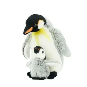 Jouet pingouin en peluche super doux, 30cm, pièces, personnalisé, gris, super doux