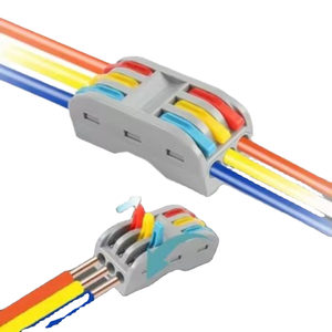 Yulian Model 222 China Factory Spring 2Pin 3Pin 4Pin 5Pin <b>Push</b>-in Wire Fast Connector LED <b>Light</b> Terminal Blocks Brass 300V - Product Image 1