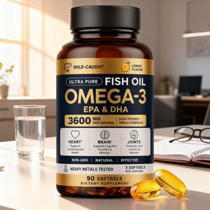 Capsules molles d'huile de poisson de haute mer Oméga-3 personnalisées, bonbons gélifiés à haute concentration d'EPA+DHA, fabricant sous contrat OEM - Product Image 2