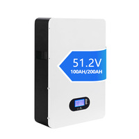 Batterie au lithium-ion intégrée BMS 51,2 V 100 Ah 200 Ah à décharge profonde, pack de batteries LiFePO4 murales pour usage domestique