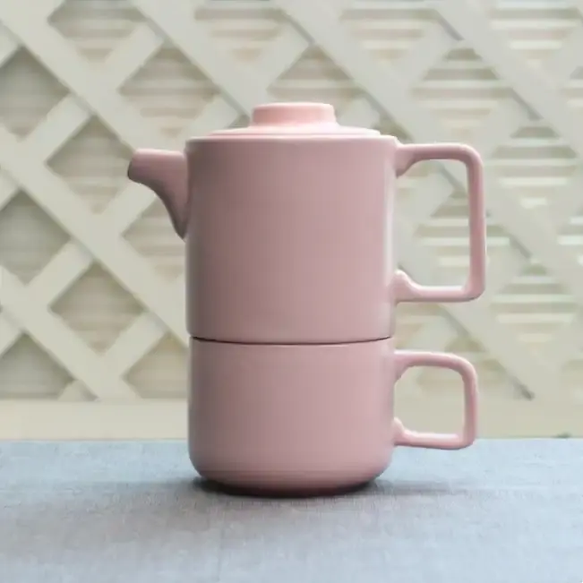 Set da tè in porcellana piatto e tazze nordico stile semplice logo di colore personalizzato per una persona a casa uso quotidiano come regalo