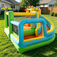 Château gonflable multifonctionnel pour usage domestique avec toboggan et piscine à balles