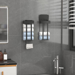 Portasciugamani da Parete in Acciaio al Carbonio Lucidato a Specchio con Ripiano Multiuso <span class=keywords><strong>per</strong></span> Piccoli Bagni Organizzatore <span class=keywords><strong>Porta</strong></span> Carta Igienica - Product Image 5