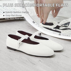 Chaussures de danse plates confortables à bout carré, grande taille, personnalisées en usine, semelle extérieure en caoutchouc, fermeture à boucle réglable, collection 2026 - Product Image 2