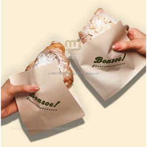 Sacs d'emballage alimentaire sulfurisés de qualité supérieure, sacs triangulaires plats à croissants pour hot-dogs, sandwichs et beignets Logo de tailles personnalisées - Product Image 2