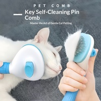 Peigne pour animaux de compagnie en PP pour le toilettage des chats et des chiens, brosse de nettoyage automatique à un clic pour l'élimination des poils, accessoires pour animaux de compagnie