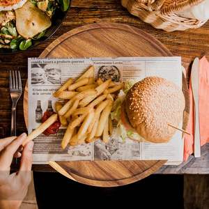 Plateau de service à café en acacia véritable Plateaux en bois de haute qualité pour servir des boissons, des collations et des fruits et présentoirs à la maison et aux hôtels - Product Image 3
