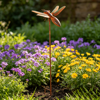 Piquets de jardin en métal personnalisés en forme d'abeille, sculpture en métal rouillé pour la décoration extérieure de la cour, du jardin et des parterres de fleurs