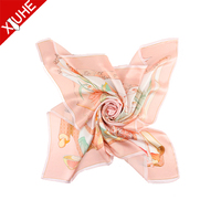 Écharpe carrée pour femme en soie 100% personnalisée, style chinois vintage, motif floral en soie, douce pour la peau, multicolore
