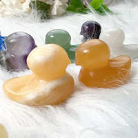 Pato amarillo de cristal, piedra curativa de cuarzo, pato de goma