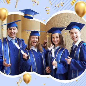 Setelan Jubah Wisuda Dewasa Unisex 2025 dengan Topi dan Rumbai, Seragam Sekolah Matte untuk Perguruan Tinggi dan Sekolah Menengah, Terbuat dari 100% Poliester Tigeen - Product Image 4