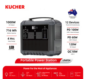 Generador Solar de 1000w, Estación de Energía Portátil Lifepo4, Solución Energética con Batería de Gran Capacidad de <span class=keywords><strong>716wh</strong></span> para Herramientas de Jardinería - Product Image 6