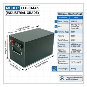 แบตเตอรี่ LiFePO4 12.8V 314Ah 4019Wh สำหรับแอฟริกา ยอดขายดีที่สุดและใช้กับระบบกักเก็บพลังงานแสงอาทิตย์ได้  6000+ รอบการใช้งานแบบ Deep Cycle พร้อมระบบ Smart BMS - Product Image 3