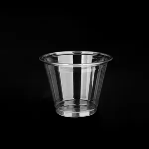 شعار مخصص عبوة شفافة بلاستيكية تُستخدم لمرة واحدة للمشروبات السموزي والملبنيات الزبادي والآيس كريم والجيلي والحلويات أكواب مع أغطية