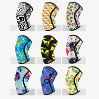 Manchons de genou en néoprène 7 mm pour haltérophilie, motifs fruits, feuilles et dessins animés, vente en gros