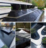 Dalles de granit noir africain poli de luxe, pierre naturelle Nero Africa pour façade de bâtiment, fontaine d'eau, cuisine, projet moderne