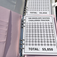 A5 Spiral Style PU Leather Budget Binder Planner Notebook 100 Envelope Savings Challenge Money-Saving Bulk Product