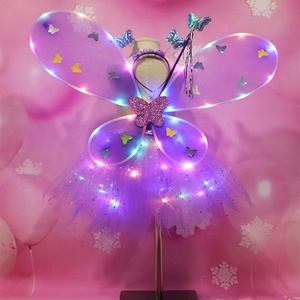 Jolies filles jeu de rôle clignotant aile fée ensemble LED ailes de papillon Costume pour enfants - Product Image 1