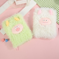 Bloc-notes en peluche Carnet de notes moelleux Petit Monstre Manuel Mignon Dessin Animé Carnet de notes en peluche Planificateur Animal Journal en peluche Cadeau Filles