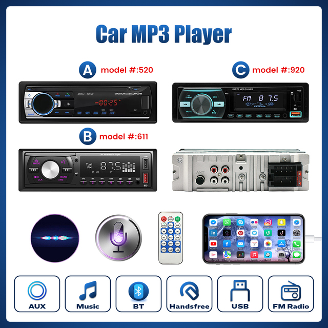 1 Din MP3 Player Car Radio FM Tuner Stereo USB Car Audio Stereo SD TF USB Multimedia Autoradio Player Remote Control Bluetooth