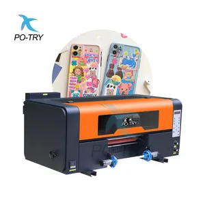 POTRY Xp600 5-Farben-CMYK 3-Druckkopf 30cm Größe A4 A3 2-in-1-UV-DTF-Übertragung direkt auf den Film drucker