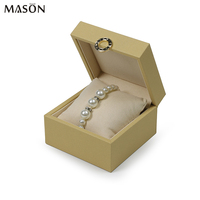 Vente en gros de mallette de rangement pour bijoux en cuir Pu haut de gamme grande boîte à bijoux avec logo personnalisé