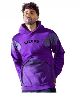 Felpa con Cappuccio Invernale da Uomo Liluuo, 100% Cotone, Design Auto Invertito, Stile Streetwear - Product Image 1