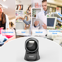 Lector de Códigos de Barras Omnidireccional Automático con Sensor Eyoyo, Escáner de Códigos de Barras de Escritorio 1D 2D para Supermercados y Tiendas